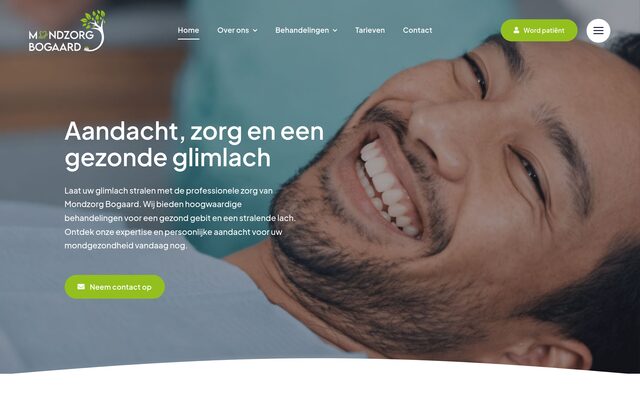 Homepage van Mondzorg Bogaard